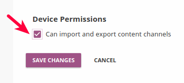 Use the checkbox to grant the chosen user permissions to manage content